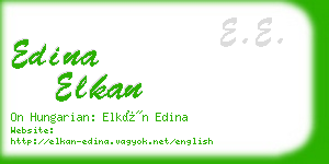 edina elkan business card